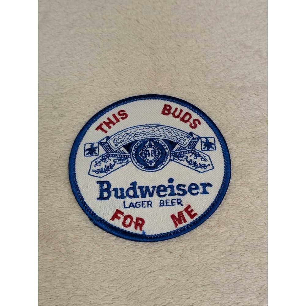 Budweiser Lager Beer This Buds For Me‎ Embroidered Patch Vintage Collectible
